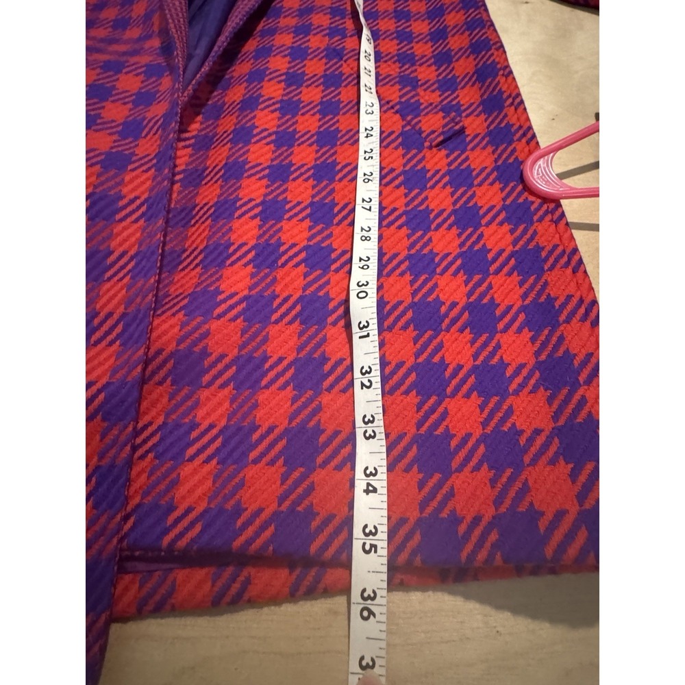 3 Piece Carlisle Suit Wool Blazer Skirt And Scarf Size 14 Red And Purple - Picture 9 of 12
